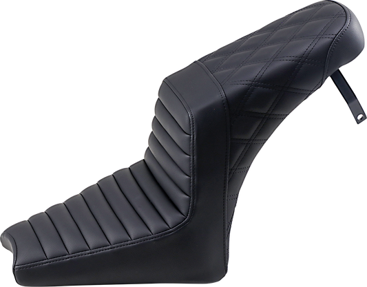 SADDLEMEN Step Up Seat - Front Tuck-n-Roll/Rear Lattice Stitch - Black I18-33-176