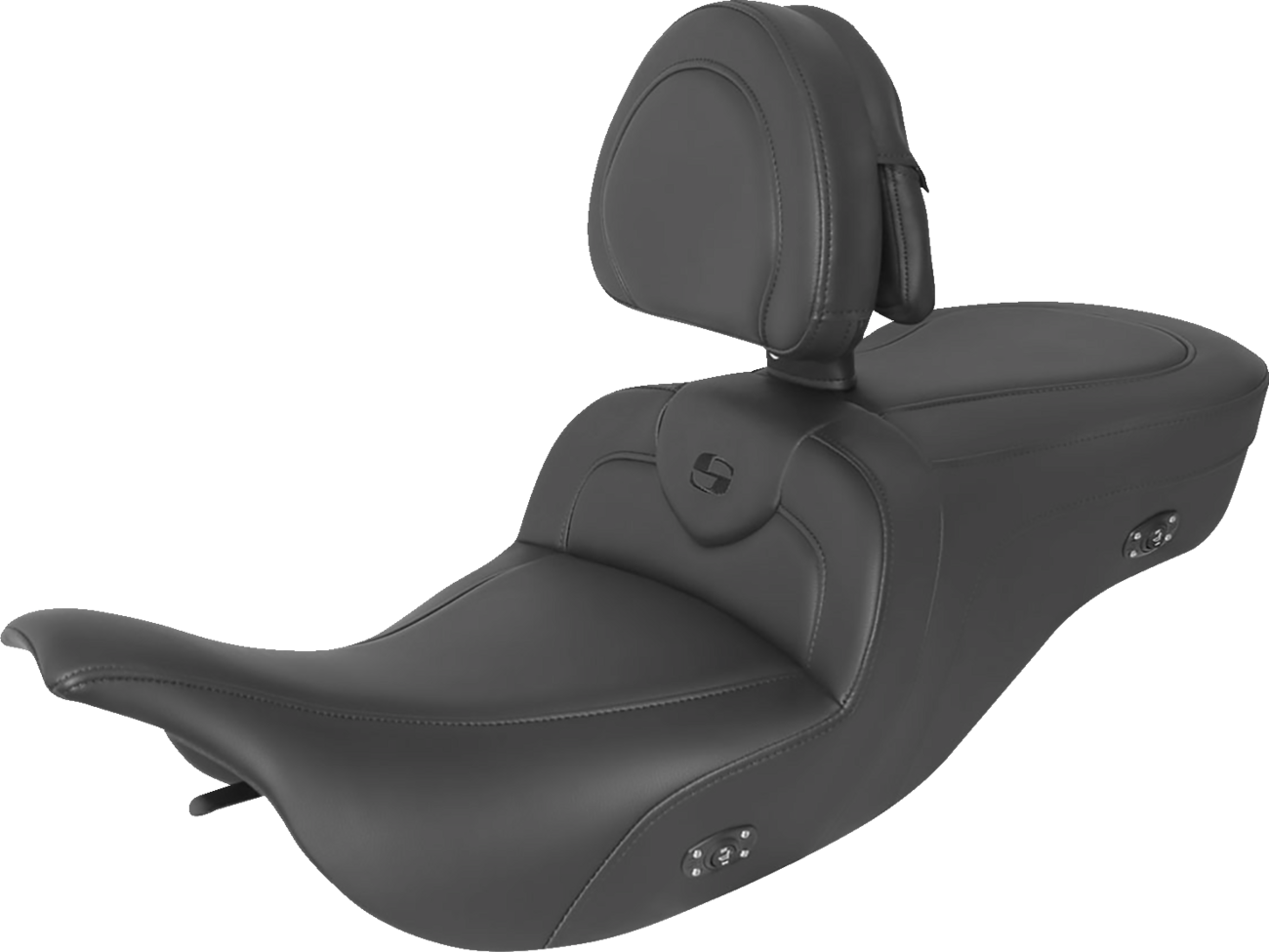 SADDLEMEN Heated RoadSofa Seat - With Backrest - Black W/Black Stitching 897-07-187BRHCT