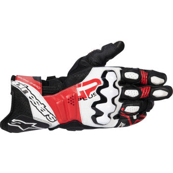 ALPINESTARS GP Plus R V3 Leather Gloves - Black/White/Bright Red - XL 3550825-1304-XL