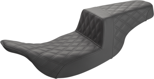 SADDLEMEN Step-Up Seat - Full Lattice Stitch - Black 897-07-175