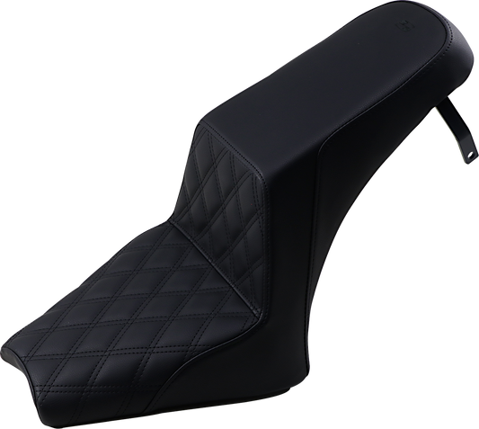 SADDLEMEN Step Up Seat - Front Lattice/Rear Smooth - Black - Scout Bobber I18-33-172