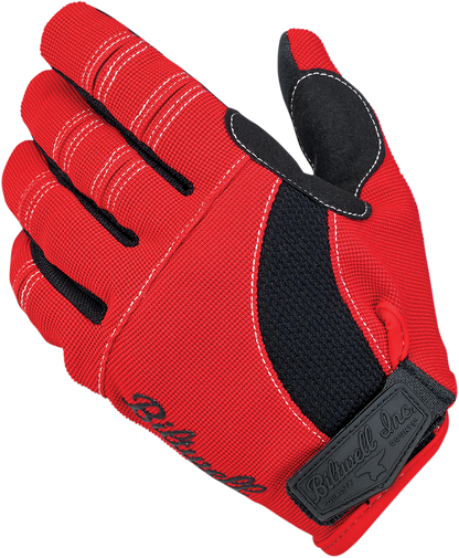BILTWELL Moto Gloves - Red/Black/White - Medium 1501-0804-003