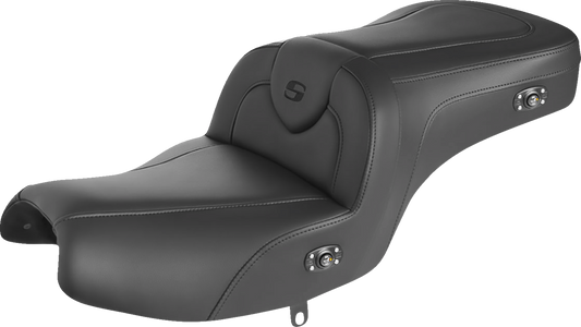 SADDLEMEN Seat - RoadSofa - without Backrest - Black w/ Black Stitching - Heated - Challenger '20-'22 I20-06-187HCT