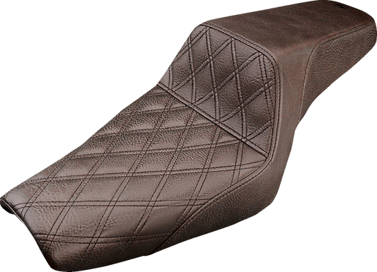 SADDLEMEN Step-Up Seat - Front Lattice Stitch - Brown - XL 807-03-172BR