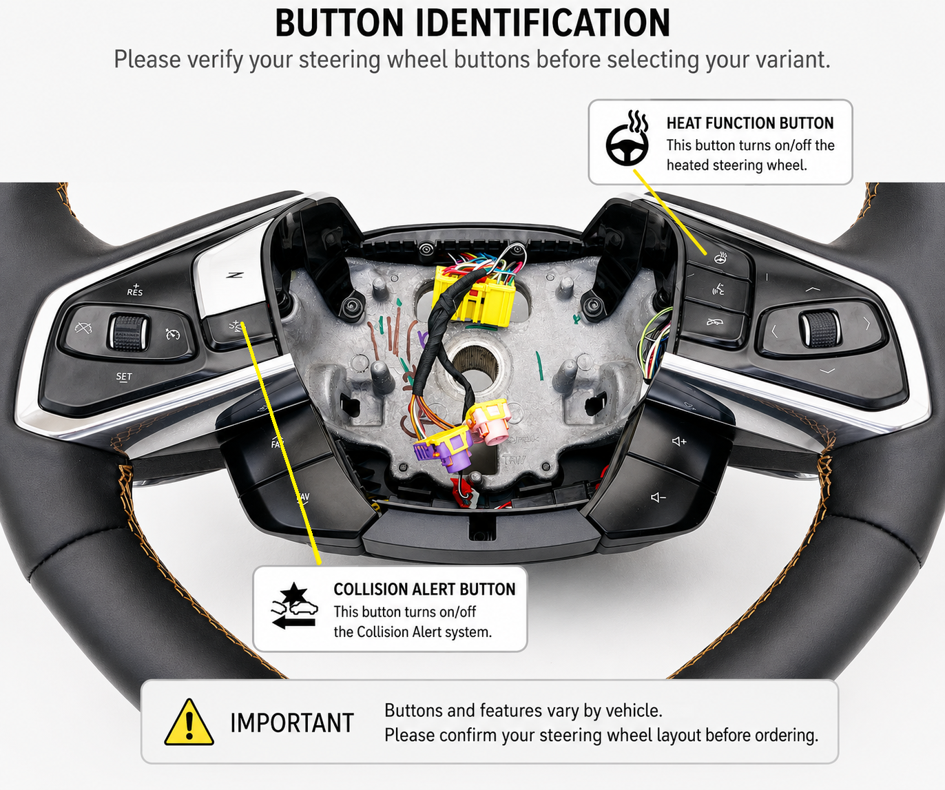 C8 Corvette Real Carbon Fiber Steering Wheel Button Trim Covers | Interior Upgrade (2020–2027)