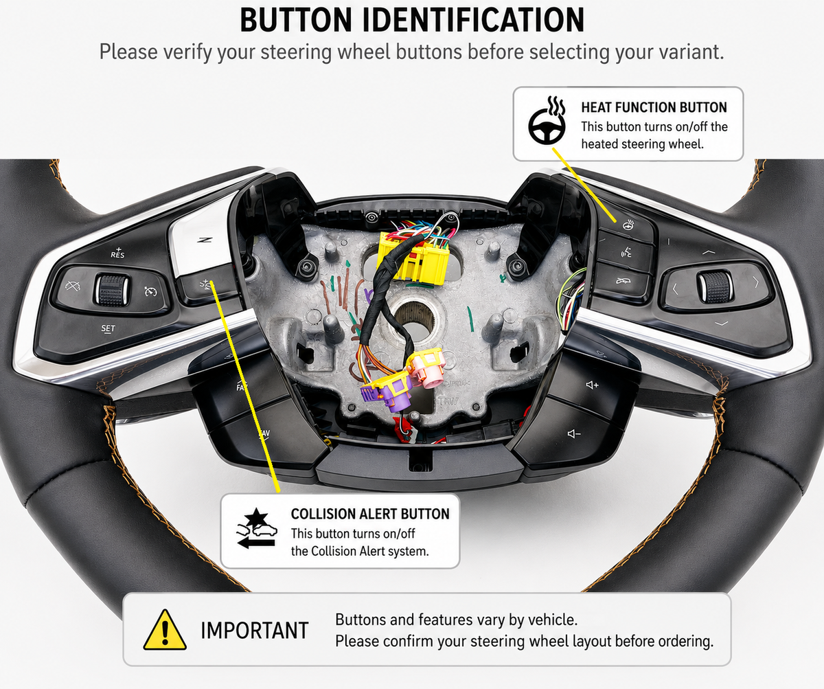 C8 Corvette Real Carbon Fiber Steering Wheel Button Covers | Heated & Non-Heated (2020–2027)