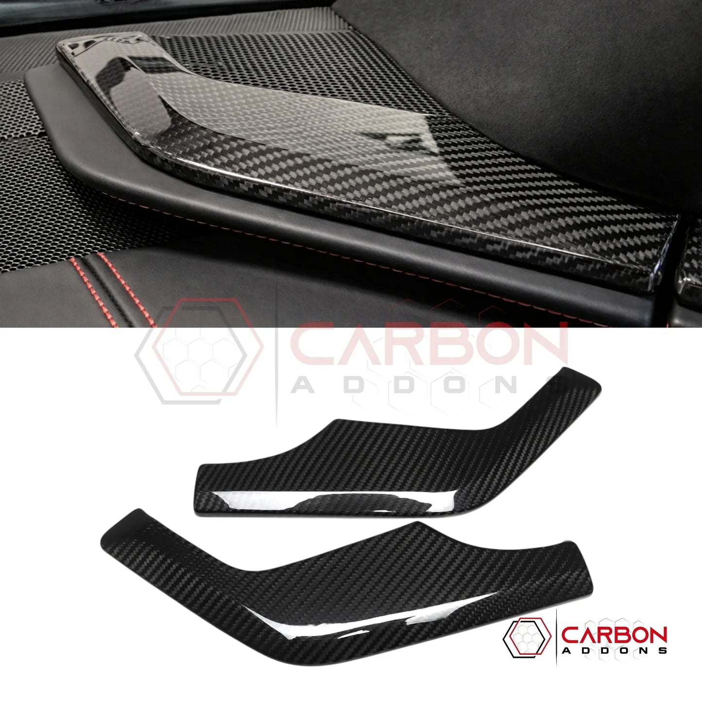 C8 Corvette Real Carbon Fiber Dashboard Speaker Trim Covers | Interior Overlay (2020–2025)