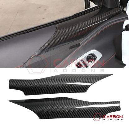 C8 Corvette Real Carbon Fiber Door Speaker Upper Trim Covers | Interior Upgrade (2020–2026)