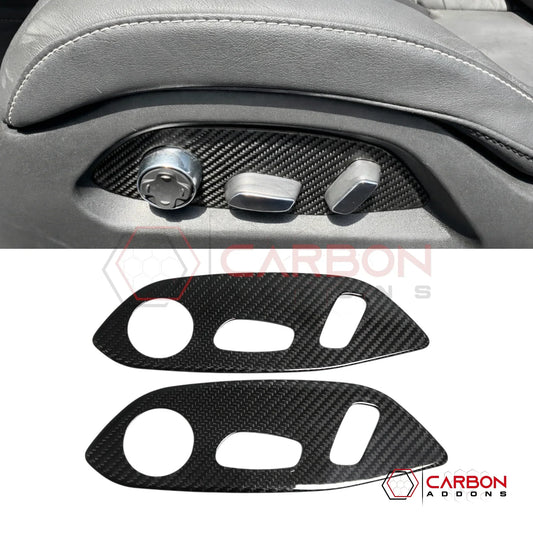 C8 Corvette Real Carbon Fiber Seat Control Adjuster Trim Covers | Interior Upgrade (2020–2026)
