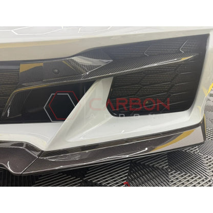 C8 Corvette Z06 Real Carbon Fiber Front Bumper Grille Trims | Cover or Direct Replacement (2023+)