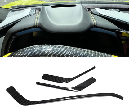 C8 Corvette Carbon Fiber 3pcs Upper Dashboard Trim Covers