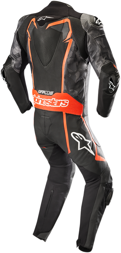ALPINESTARS GP Plus v2 Camo 1-Piece Leather Suit - Black/Charcoal/Red Fluorescent - US 48 / EU 58 3150718-994-58