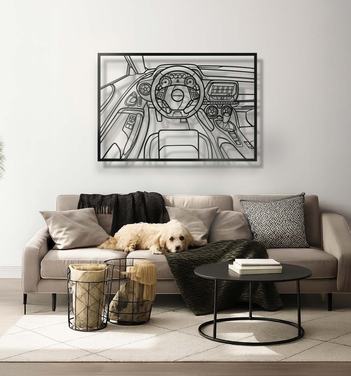 Camaro Driver's Cockpit Metal Frame Wall Art - MT1466