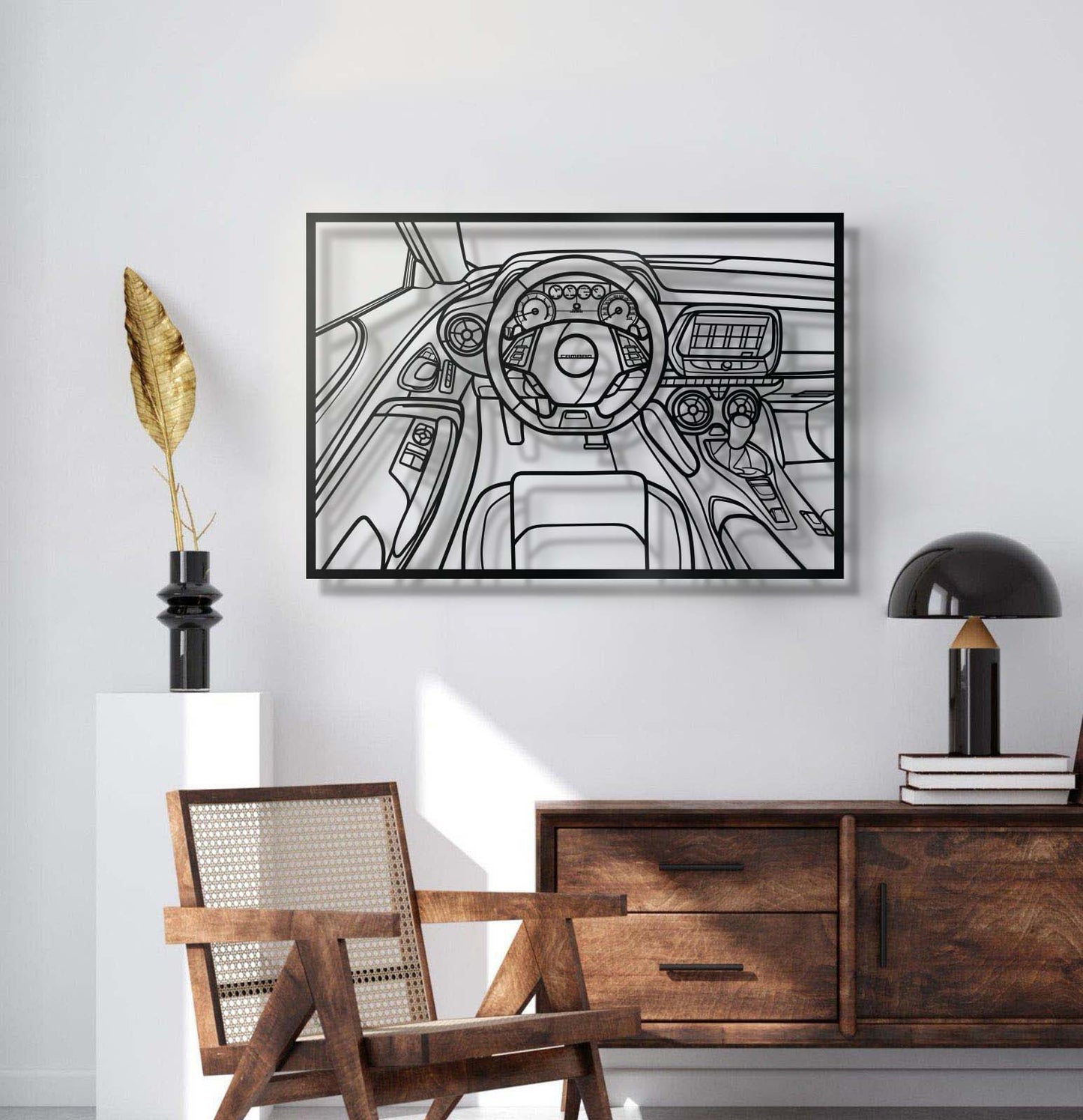 Camaro Driver's Cockpit Metal Frame Wall Art - MT1466