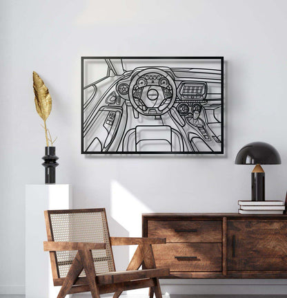 Camaro Driver's Cockpit Metal Frame Wall Art - MT1466