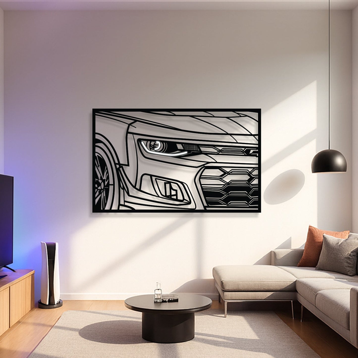 2024 Camaro ZLE 1LE Apex Front View Metal Neon Frame Wall Art - MT1475