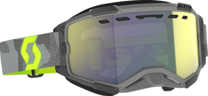 SCOTT Fury Snow Cross Goggle - Light Gray/Neon Yellow - Enhancer Yellow Chrome 278605-7697335