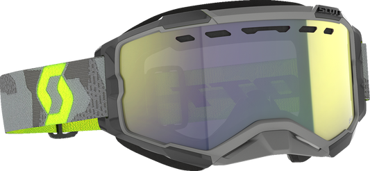 SCOTT Fury Snow Cross Goggle - Light Gray/Neon Yellow - Enhancer Yellow Chrome 278605-7697335