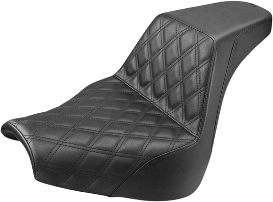 SADDLEMEN Step-Up Seat - Front Lattice Stitch - Black 818-31-172