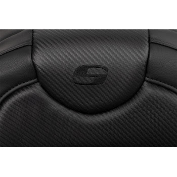 SADDLEMEN Roadsofa™ Extended Reach Seat - Carbon Fiber - Black Stitch - without Backrest - FL '08-'23 A808-07B-186BLK
