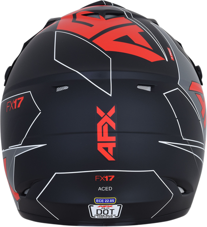 AFX FX-17 Helmet - Aced - Matte Black/Red - Medium 0110-6485