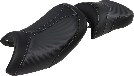 SADDLEMEN Adventure Tour Seat - Low - Lumbar Backrest - Black - R1200GS '13-'19 0810-BM33LR