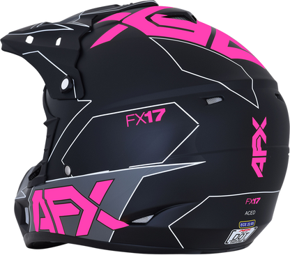AFX FX-17 Helmet - Aced - Matte Black/Pink - XS 0110-6509