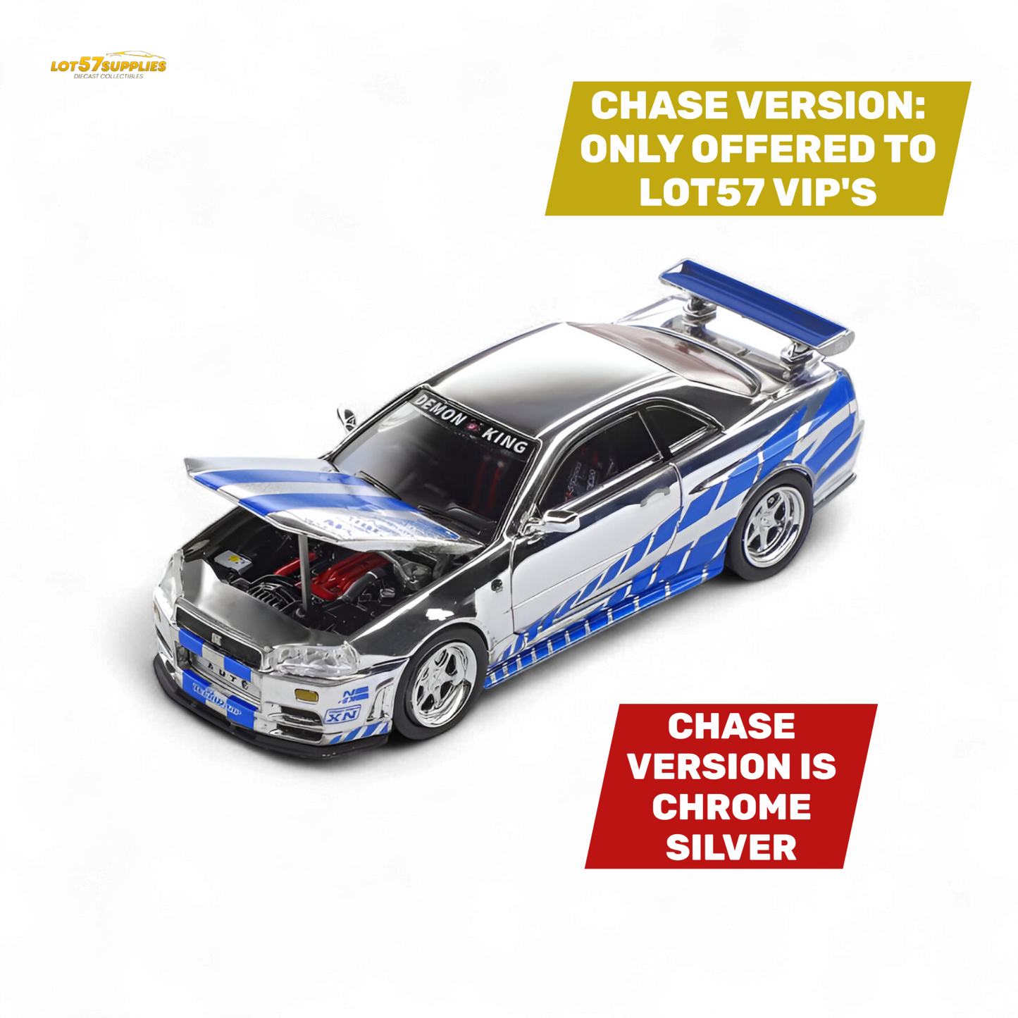 (Pre-Order) Demon King Auto Skyline GT-R R34 Z-Tune - Fast and Furious Paul Livery 1:64