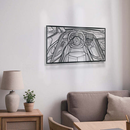 Corvette C8 Driver's Cockpit Metal Frame Wall Art - MT1467