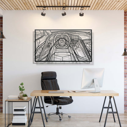 Corvette C8 Driver's Cockpit Metal Frame Wall Art - MT1467