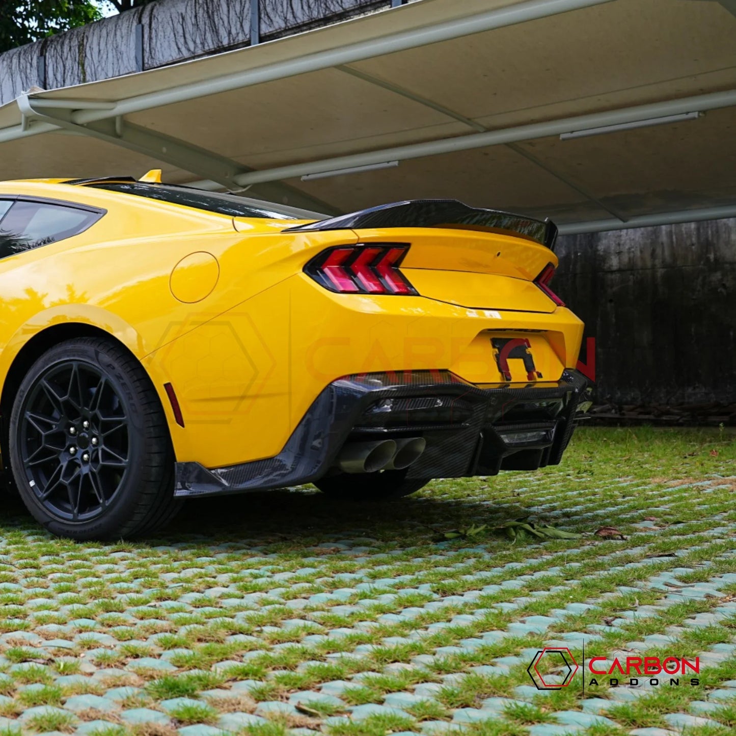Real Carbon Fiber Rear Diffuser for 2024+ Ford Mustang GT