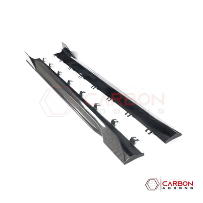 Real Carbon Fiber Side Skirts with Winglets for 2024+ Ford Mustang