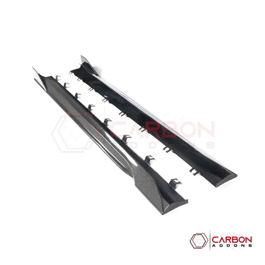 Real Carbon Fiber Side Skirts with Winglets for 2024+ Ford Mustang