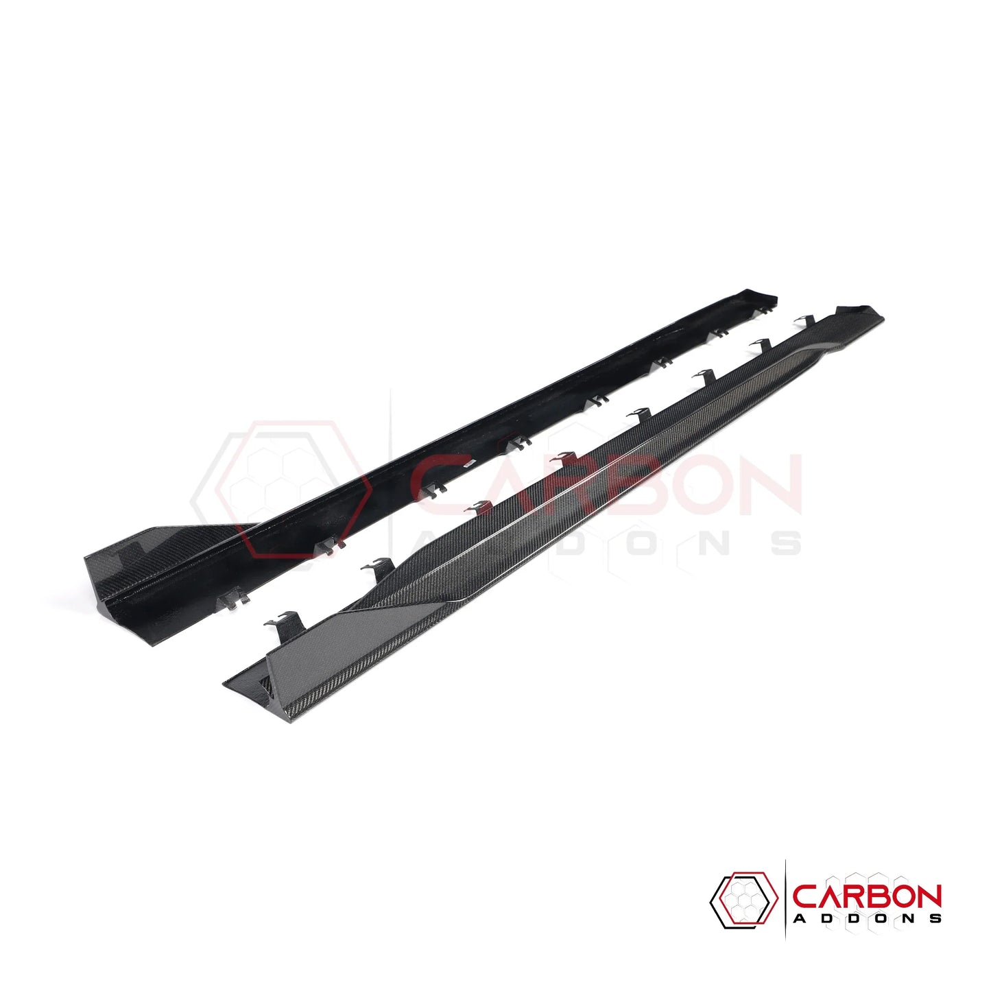 Real Carbon Fiber Side Skirts with Winglets for 2024+ Ford Mustang