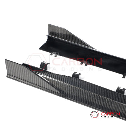 Real Carbon Fiber Side Skirts with Winglets for 2024+ Ford Mustang