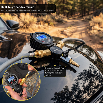 Rapid 4-Tire Inflation/Deflation System with Lightning™ Air Chucks | 4-Way Multi-Tire Inflator/Deflator Hose Kit for Off Road 4x4
