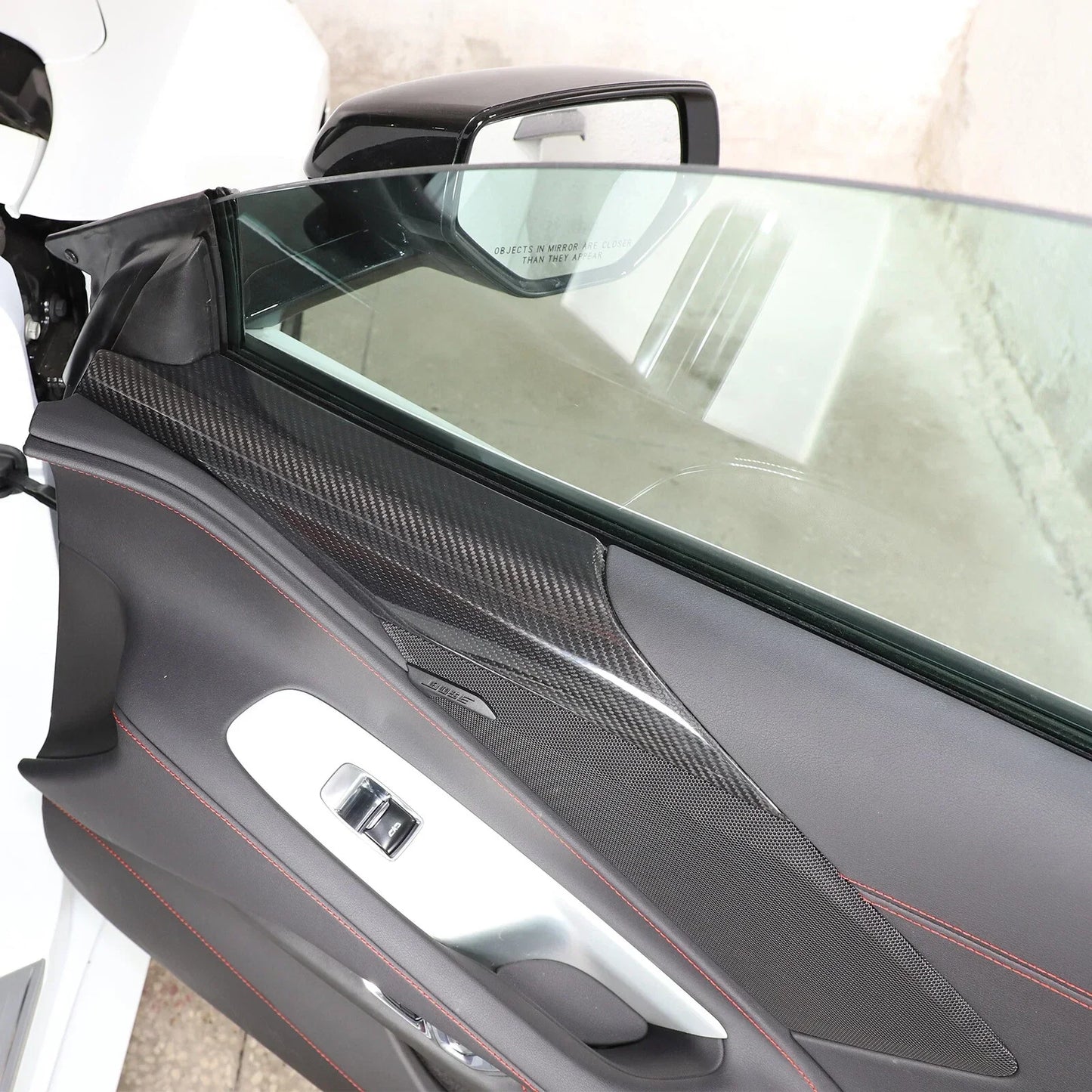 C8 Corvette Real Carbon Fiber Door Speaker Upper Trim Covers | Interior Upgrade (2020–2026)