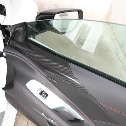 C8 Corvette Real Carbon Fiber Door Speaker Upper Trim Covers | Interior Upgrade (2020–2026)