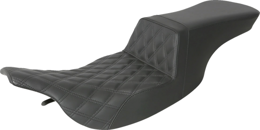 SADDLEMEN Step-Up Seat - Front Lattice Stitch - Black - FL 897-07-192