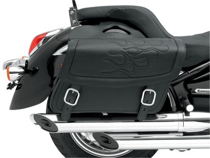 SADDLEMEN Flame Saddlebag - Black - Jumbo X021-05-0421