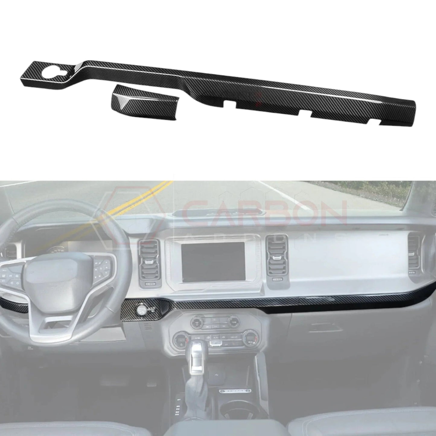 2021+ Bronco Real Carbon Fiber Lower Dashboard Trim Cover