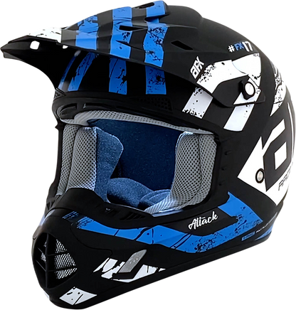 AFX FX-17Y Helmet - Attack - Matte Black/Blue - Large 0111-1410