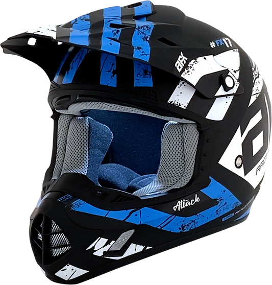 AFX FX-17Y Helmet - Attack - Matte Black/Blue - Large 0111-1410