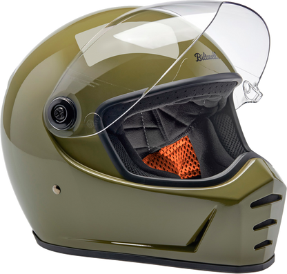 BILTWELL Lane Splitter Helmet - Gloss Olive Green - Large 1004-154-504