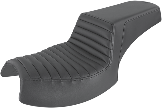 SADDLEMEN Step Up Seat - Front Tuck-n'-Roll/Rear Smooth - Black - Challenger I20-06-171