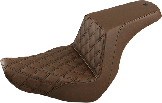 SADDLEMEN Step-Up Seat - Front Lattice Stitch - Brown 818-29-172BR