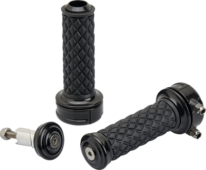 BILTWELL Grips - Alumicore - Custom - Black 6606-201-01