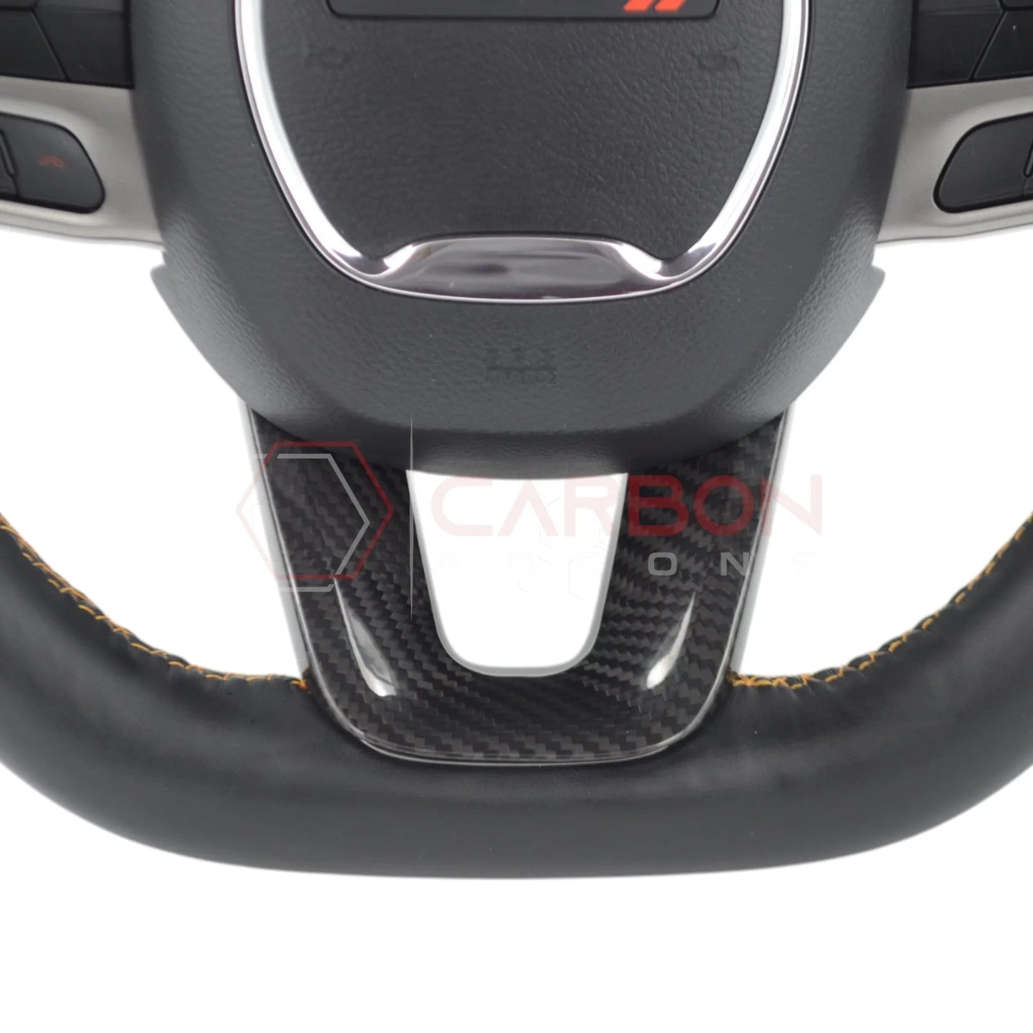 Dodge Charger Challenger Durango 2015+ Carbon Fiber Flat Bottom Lower Steering Wheel Trim Cover