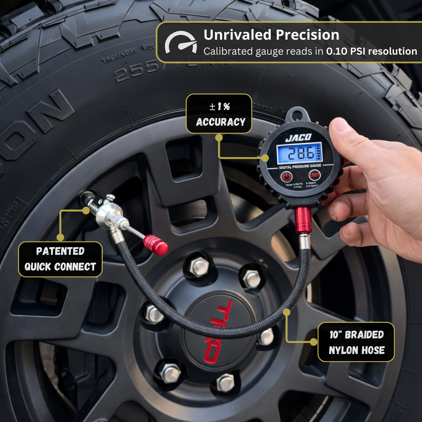 Lightning™ RX4 Digital Tire Deflator with Gauge | Quick-Connect Rapid Air Down Tool for Off Road 4x4