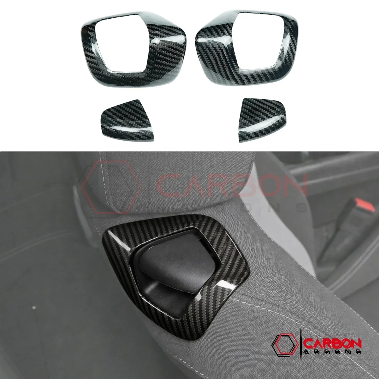 2016–2024 Chevrolet Camaro Real Carbon Fiber Seat Release Lever Trim & Handle Covers